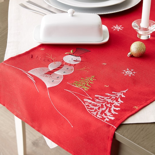 DII® 108" Snowman Embroidered Table Runner
